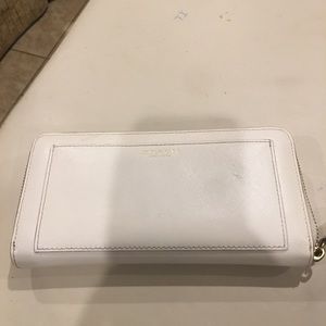 Coach white leather wallet